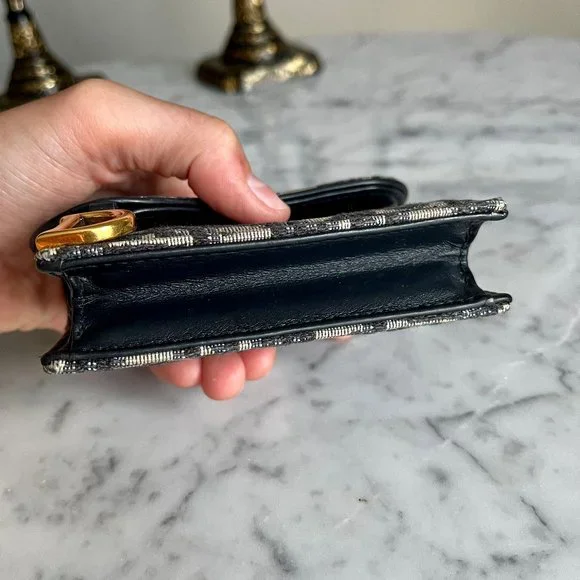 Blue Dior Oblique Jacquard Saddle Flap Card Holder *Authentic* - Picture 7 of 16